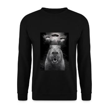 Capybara Selfie OVNI Extraterrestres Drôles D’animaux Photos - Sweat-shirt Unisexe - noir - Devant - Alina (178cm) & Michal (187cm)