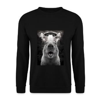 Capybara Selfie OVNI Extraterrestres Drôles D’animaux Photos - Sweat-shirt Unisexe - noir - Devant - Alina (178cm) & Michal (187cm)