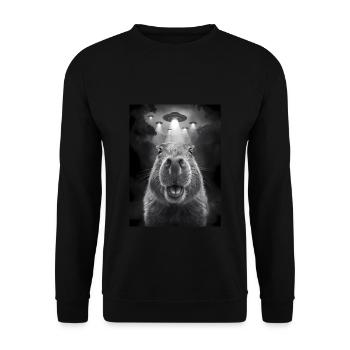 Capybara Selfie OVNI Extraterrestres Drôles D’animaux Photos - Sweat-shirt Unisexe - noir - Devant - Alina (178cm) & Michal (187cm)