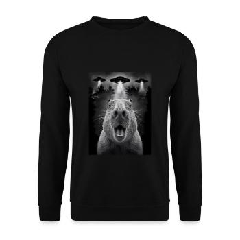 Capybara Selfie OVNI Extraterrestres Drôles D’animaux Photos - Sweat-shirt Unisexe - noir - Devant - Alina (178cm) & Michal (187cm)