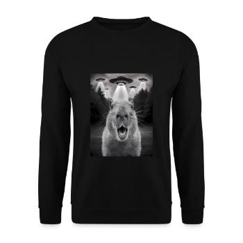 Capybara Selfie OVNI Extraterrestres Drôles D’animaux Photos - Sweat-shirt Unisexe - noir - Devant - Alina (178cm) & Michal (187cm)