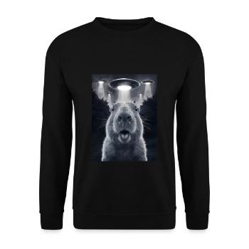 Capybara Selfie OVNI Extraterrestres Drôles D’animaux Photos - Sweat-shirt Unisexe - noir - Devant - Alina (178cm) & Michal (187cm)