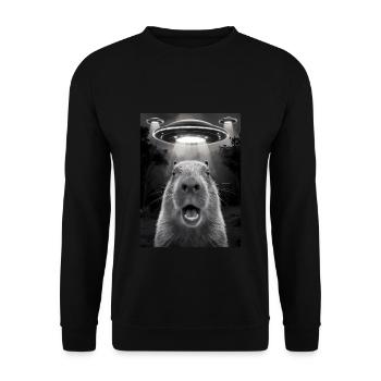 Capybara Selfie OVNI Extraterrestres Drôles D’animaux Photos - Sweat-shirt Unisexe - noir - Devant - Alina (178cm) & Michal (187cm)