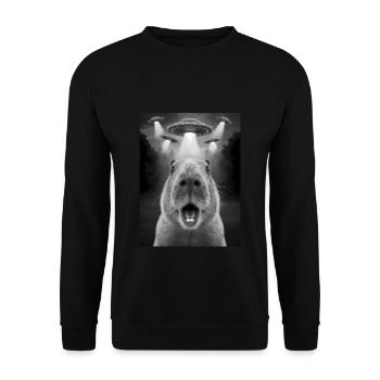 Capybara Selfie OVNI Extraterrestres Drôles D’animaux Photos - Sweat-shirt Unisexe - noir - Devant - Alina (178cm) & Michal (187cm)