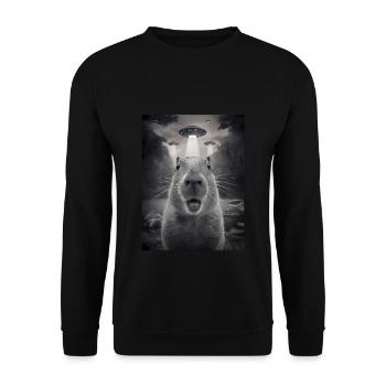 Capybara Selfie OVNI Extraterrestres Drôles D’animaux Photos - Sweat-shirt Unisexe - noir - Devant - Alina (178cm) & Michal (187cm)