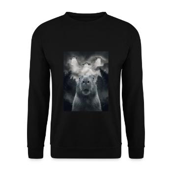 Capybara Selfie OVNI Extraterrestres Drôles D’animaux Photos - Sweat-shirt Unisexe - noir - Devant - Alina (178cm) & Michal (187cm)