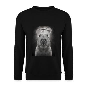Capybara Selfie OVNI Extraterrestres Drôles D’animaux Photos - Sweat-shirt Unisexe - noir - Devant - Alina (178cm) & Michal (187cm)