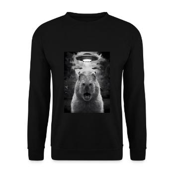 Capybara Selfie OVNI Extraterrestres Drôles D’animaux Photos - Sweat-shirt Unisexe - noir - Devant - Alina (178cm) & Michal (187cm)