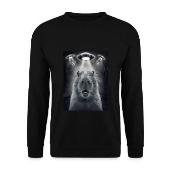 Capybara Selfie OVNI Extraterrestres Drôles D’animaux Photos - Sweat-shirt Unisexe - noir - Devant - Alina (178cm) & Michal (187cm)
