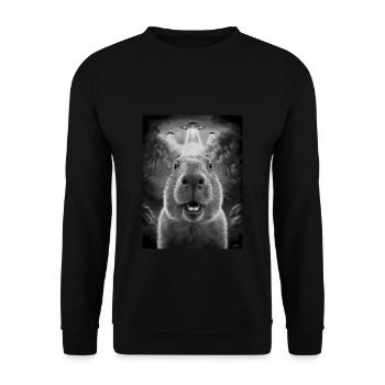 Capybara Selfie OVNI Extraterrestres Drôles D’animaux Photos - Sweat-shirt Unisexe - noir - Devant - Alina (178cm) & Michal (187cm)