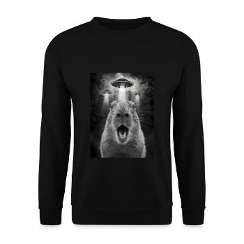Capybara Selfie OVNI Extraterrestres Drôles D’animaux Photos - Sweat-shirt Unisexe - noir - Devant - Alina (178cm) & Michal (187cm)
