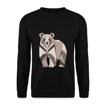 Bear Polygon - Unisex Sweatshirt - black - Front - Alina (178cm) & Michal (187cm)