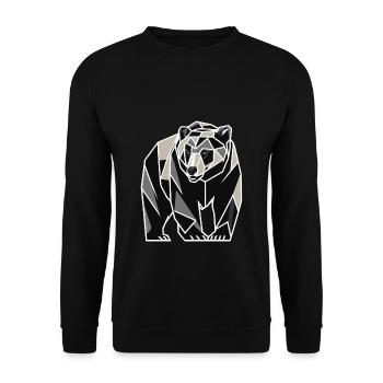 Bear Polygon - Unisex Sweatshirt - black - Front - Alina (178cm) & Michal (187cm)