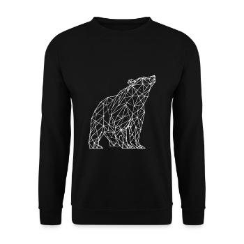 Bear Polygon - Unisex Sweatshirt - black - Front - Alina (178cm) & Michal (187cm)