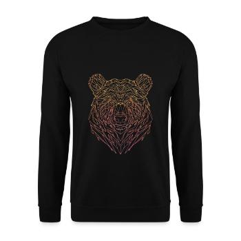 Bear Line Art - Unisex Sweatshirt - black - Front - Alina (178cm) & Michal (187cm)