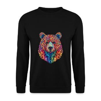Bär Abstrakte Kunst - Unisex Pullover - Schwarz - Vorne - Alina (178cm) & Michal (187cm)