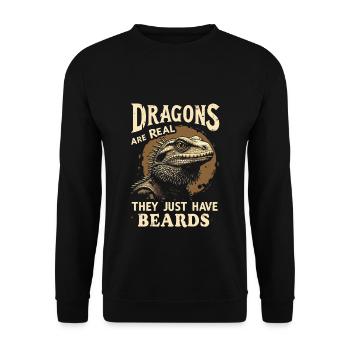 Bearded Dragon Bartagame - Unisex Sweatshirt - black - Front - Alina (178cm) & Michal (187cm)