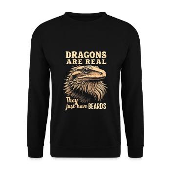 Bearded Dragon Bartagame - Unisex Sweatshirt - black - Front - Alina (178cm) & Michal (187cm)