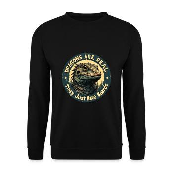 Bearded Dragon Bartagame - Unisex Sweatshirt - black - Front - Alina (178cm) & Michal (187cm)