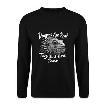 Bearded Dragon Bartagame - Unisex Sweatshirt - black - Front - Alina (178cm) & Michal (187cm)