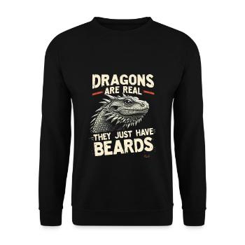 Bearded Dragon Bartagame - Unisex Sweatshirt - black - Front - Alina (178cm) & Michal (187cm)