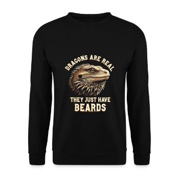 Bearded Dragon Bartagame - Unisex Sweatshirt - black - Front - Alina (178cm) & Michal (187cm)