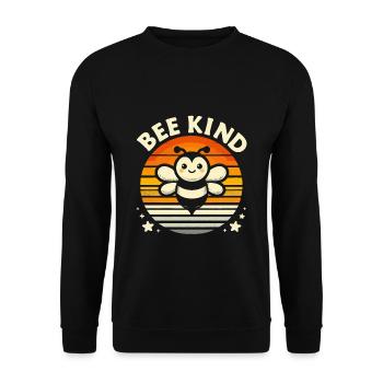 Bee Kind Biene - Unisex Pullover - Schwarz - Vorne - Alina (178cm) & Michal (187cm)