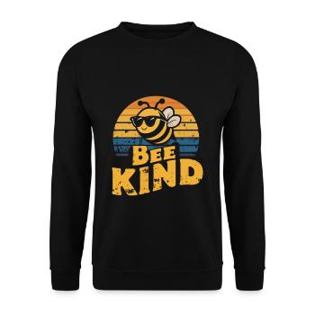 Bee Kind Biene - Unisex Pullover - Schwarz - Vorne - Alina (178cm) & Michal (187cm)