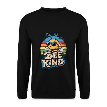 Bee Kind Biene - Unisex Pullover - Schwarz - Vorne - Alina (178cm) & Michal (187cm)