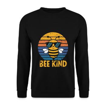Bee Kind Biene - Unisex Pullover - Schwarz - Vorne - Alina (178cm) & Michal (187cm)