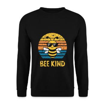 Bee Kind Biene - Unisex Pullover - Schwarz - Vorne - Alina (178cm) & Michal (187cm)