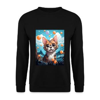 Bengal Cat - Unisex Sweatshirt - black - Front - Alina (178cm) & Michal (187cm)