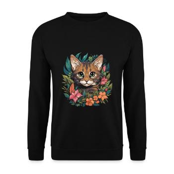 Bengal Cat - Unisex Sweatshirt - black - Front - Alina (178cm) & Michal (187cm)