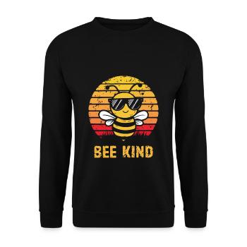 Bee Kind Biene - Unisex Pullover - Schwarz - Vorne - Alina (178cm) & Michal (187cm)
