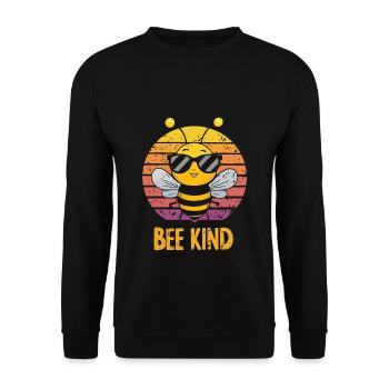 Bee Kind Biene - Unisex Pullover - Schwarz - Vorne - Alina (178cm) & Michal (187cm)