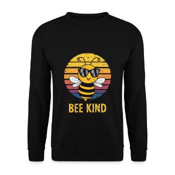 Bee Kind Biene - Unisex Pullover - Schwarz - Vorne - Alina (178cm) & Michal (187cm)