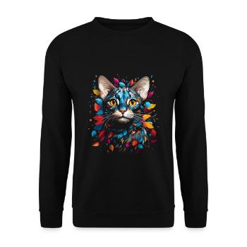 Bengal Cat - Unisex Sweatshirt - black - Front - Alina (178cm) & Michal (187cm)
