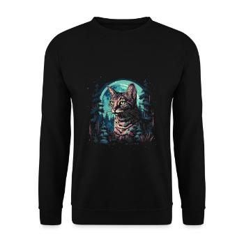 Bengal Cat - Unisex Sweatshirt - black - Front - Alina (178cm) & Michal (187cm)