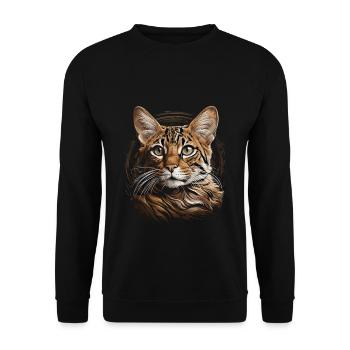 Bengal Cat - Unisex Sweatshirt - black - Front - Alina (178cm) & Michal (187cm)