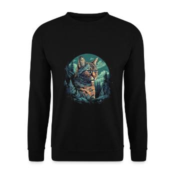 Bengal Cat - Unisex Sweatshirt - black - Front - Alina (178cm) & Michal (187cm)