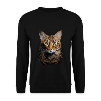 Bengal Cat - Unisex Sweatshirt - black - Front - Alina (178cm) & Michal (187cm)
