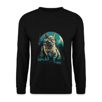 Bengal Cat - Unisex Sweatshirt - black - Front - Alina (178cm) & Michal (187cm)