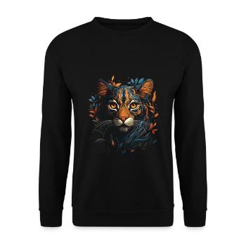 Bengal Cat - Unisex Sweatshirt - black - Front - Alina (178cm) & Michal (187cm)