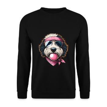 Bernedoodle Chien - Sweat-shirt Unisexe - noir - Devant - Alina (178cm) & Michal (187cm)
