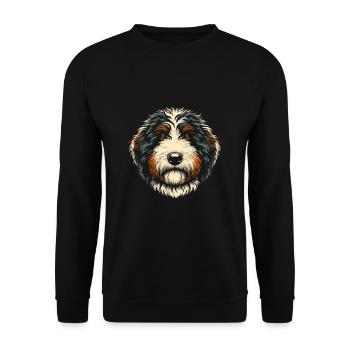 Bernedoodle Chien - Sweat-shirt Unisexe - noir - Devant - Alina (178cm) & Michal (187cm)