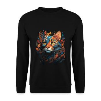Bengal Cat - Unisex Sweatshirt - black - Front - Alina (178cm) & Michal (187cm)