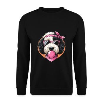 Bernedoodle Chien - Sweat-shirt Unisexe - noir - Devant - Alina (178cm) & Michal (187cm)