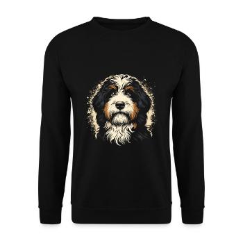 Bernedoodle Chien - Sweat-shirt Unisexe - noir - Devant - Alina (178cm) & Michal (187cm)