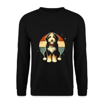 Bernedoodle Chien - Sweat-shirt Unisexe - noir - Devant - Alina (178cm) & Michal (187cm)