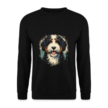 Bernedoodle Chien - Sweat-shirt Unisexe - noir - Devant - Alina (178cm) & Michal (187cm)
